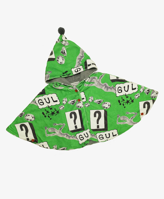 “?” Hooded Soft Blanket Poncho